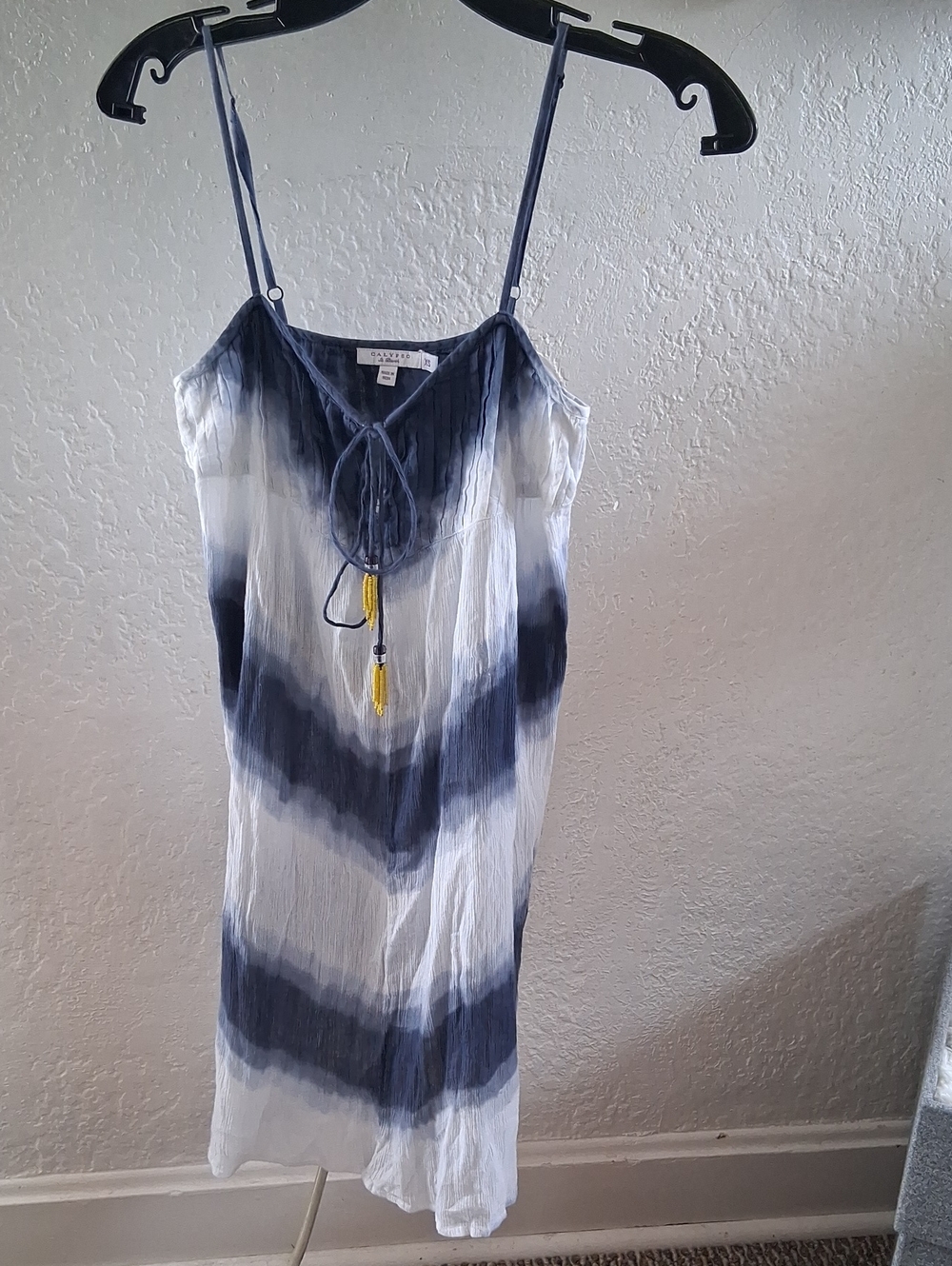 Calypso St. Barth Navy and White Tie-Dye Slip Dress